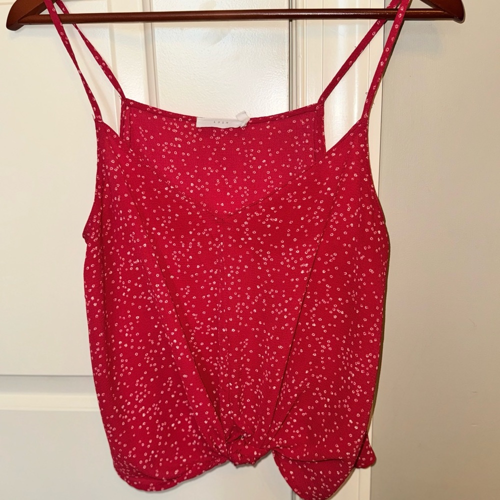 Lush Red Camisole with White Dots